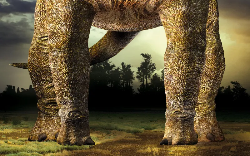 Pattes de dinosaure.