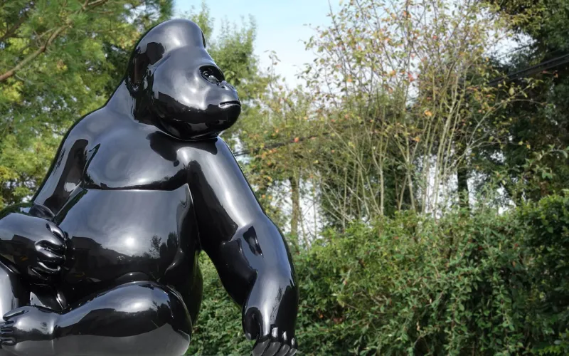 Photo d'une sculpture de gorille de Michel Bassompierre, exposée au Jardin des Plantes