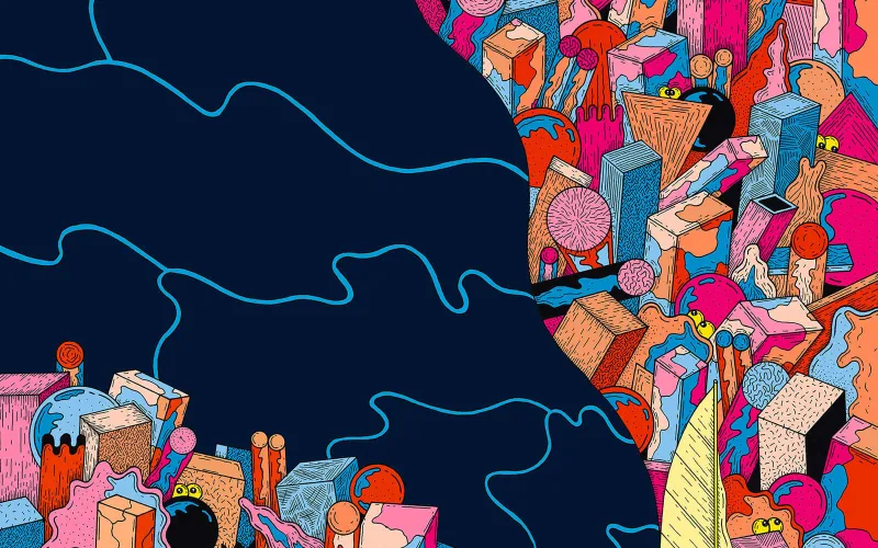 Détail de la couverture illustrée par Fräneck pour la revue imaginaire The Parisianer